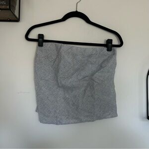 NWT Quince 100% European Linen Strapless Top Blue & White Pinstripe Size Small